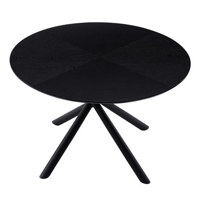 Table noire 47,27 po avec support en métal, stable et tendance, base ronde facile à installer, 47,27 po, stable, noir