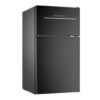3.0 Cu.ft Compact Refrigerator With Freezer, 2 Door Mini Fridge With 2 Rolling Wheels 37Db Quiet, Led Lights, 7- Settings Mechanical Thermostat, Rever -  Frestec, WW-30-BLACK