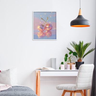 Disco Cherry Reflection Framed Giclee, design by Ziwei Li