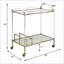 Chariot de service avec support à vin | Miroir antique Fil de laiton | L 31 po x l 14 po x H 24 po | Verre et métal