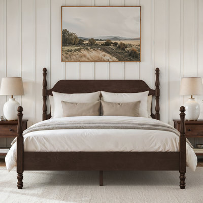 Theodore Traditional Solid Wood Bed With Turned Spindles Design