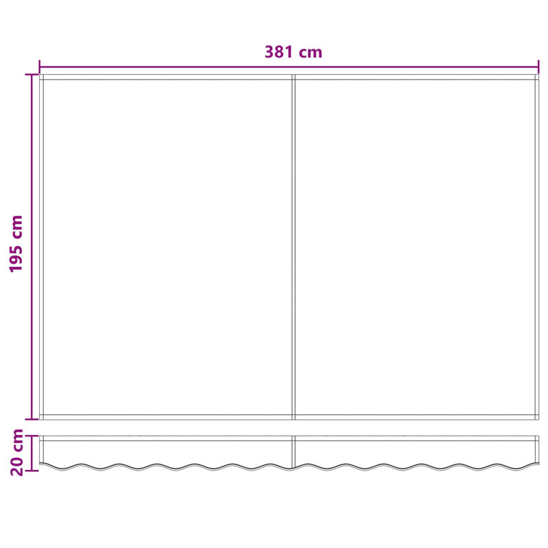 VidaXL Fabric Cover Retractable Patio Awning, Solid Colour, 165cm H x 400cm W x 200cm D, Taupe