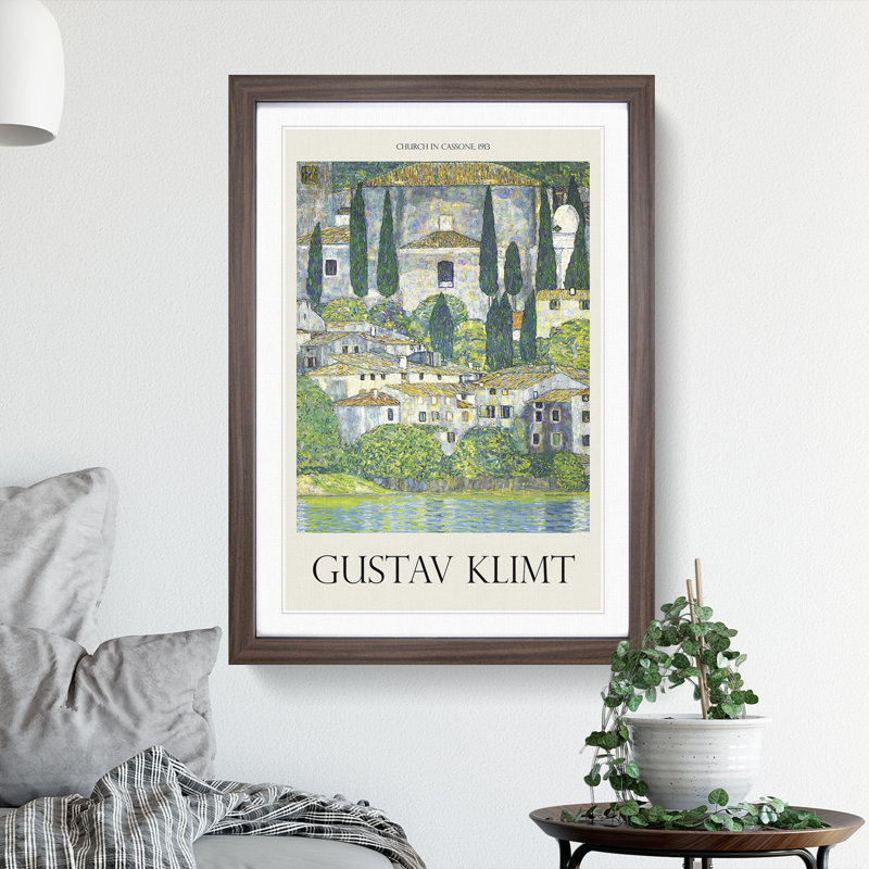 Church in Cassone by Gustav Klimt - Picture Frame Art Prints, Walnut, 65cm H x 48cm W x 2cm D
