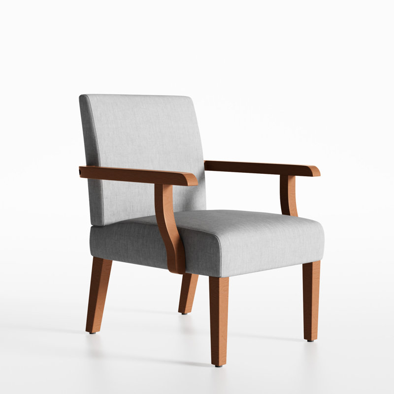 Chaise avec accoudoirs et table d'appoint en tissu Modern Modern - Confort de bureau gris avec structure en bois Largeur du colis