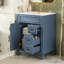 Meuble-lavabo de 61 cm avec lavabo, petit rangement avec 2 tiroirs et étagère réglable, style français épuré, glissières fluides