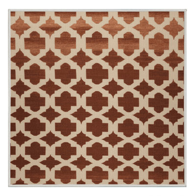 Machine Washable Trellis Beige Area Rug
