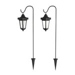 2-pieces Waterproof LED Solar Lanterns with Shepherd Hooks