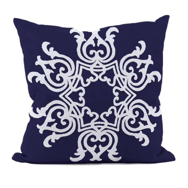 Housse et insert d'oreiller carré, 20 po x 20 po, Bleu marine printanier