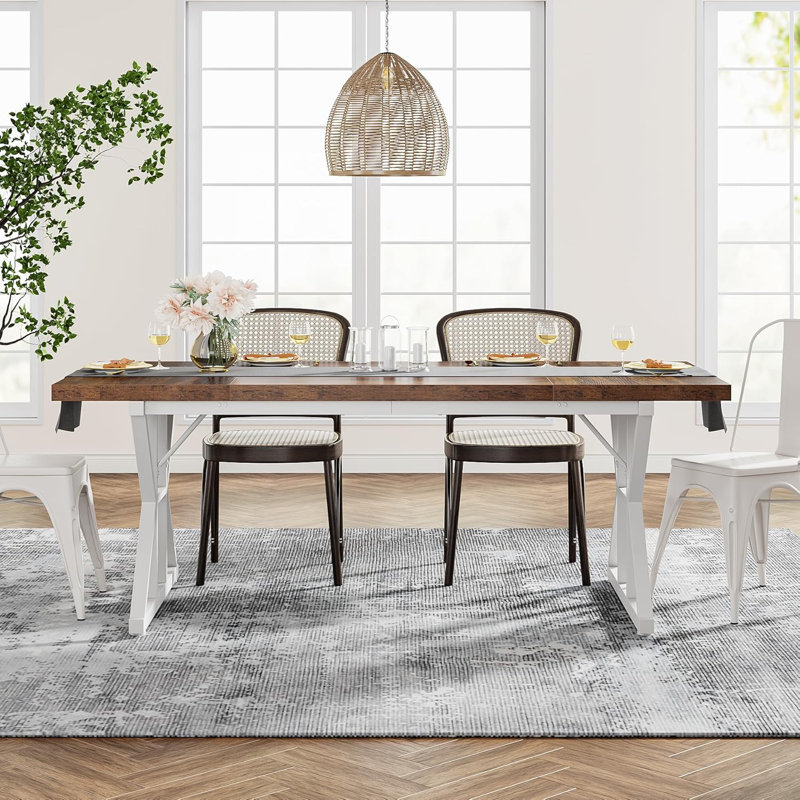 Galatea Metal Base Dining Table, White