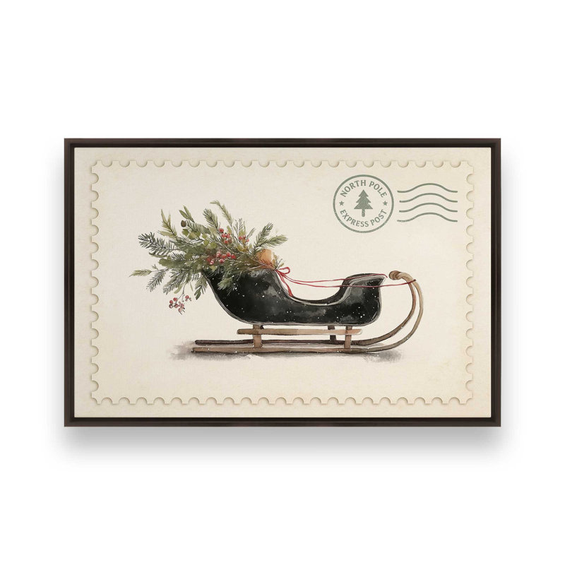 Impression sur toile Northiant Sleigh, H 20,75 po x l 30,75 po, Blanc opaque