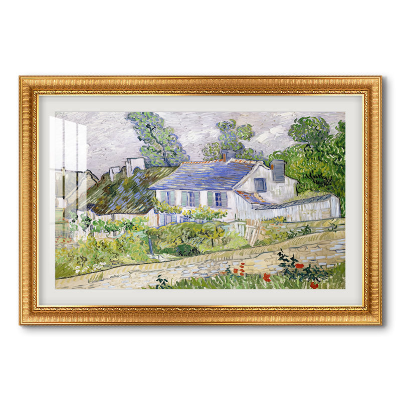 Maisons à Auvers, 1890 - Vincent van Gogh - Reproduction encadrée sur mesure, 28x40 INNER SIZE, Framed Print with Mat