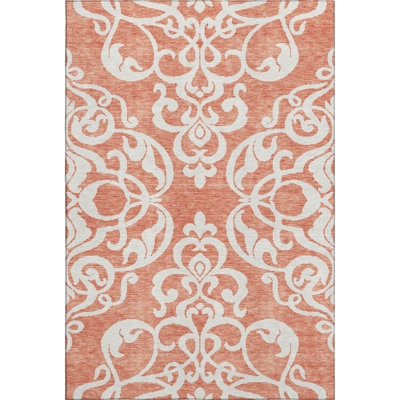 Premium Machine Washable Prisco Coral Rug