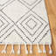 Tapis géométrique en laine / coton tissé à la main Mehaffey en ivoire / noir-182016883