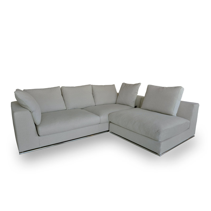 Canapé modulaire faisant face à la droite en microfibre / microsuède de 94,5 po Leonard, Mérinos