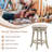 August Grove® 26.5" Swivel Bar Stools Round Counter Height Barstools With Wooden Frame-1485359712