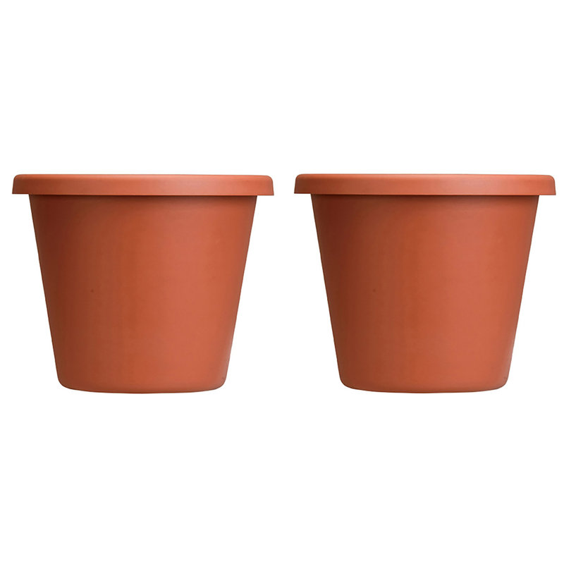 Pot de fleurs en plastique avec réservoir, H 19,25 po x l 24 po x P 24 po, Argile, 2