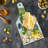 Ambesonne Crocodile Tempered Glass Cutting Board Beefy Alligator Pattern Apple Green White