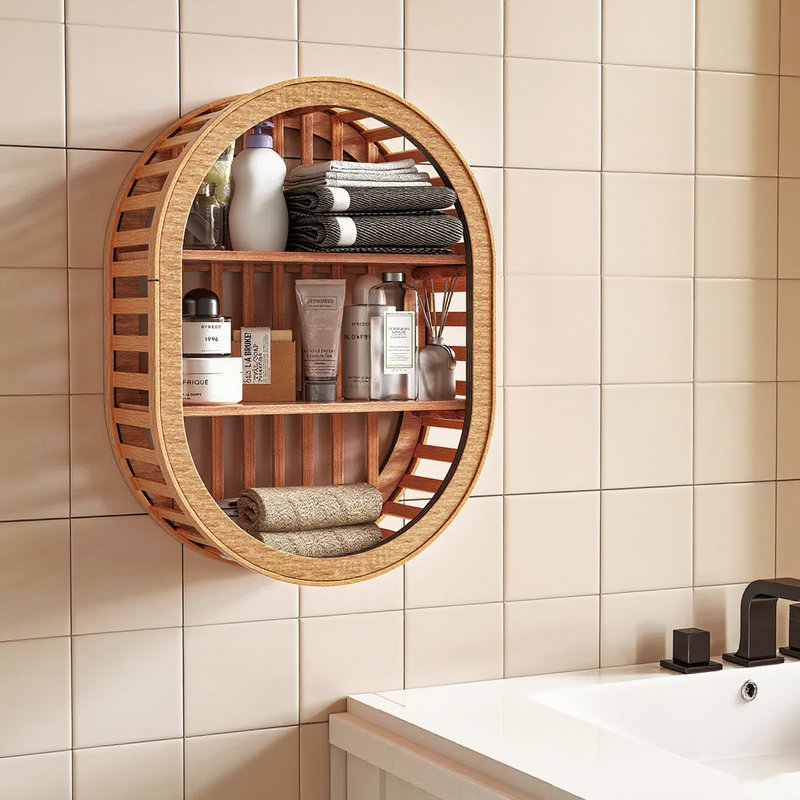 Tablettes ouvertes ovales en bois