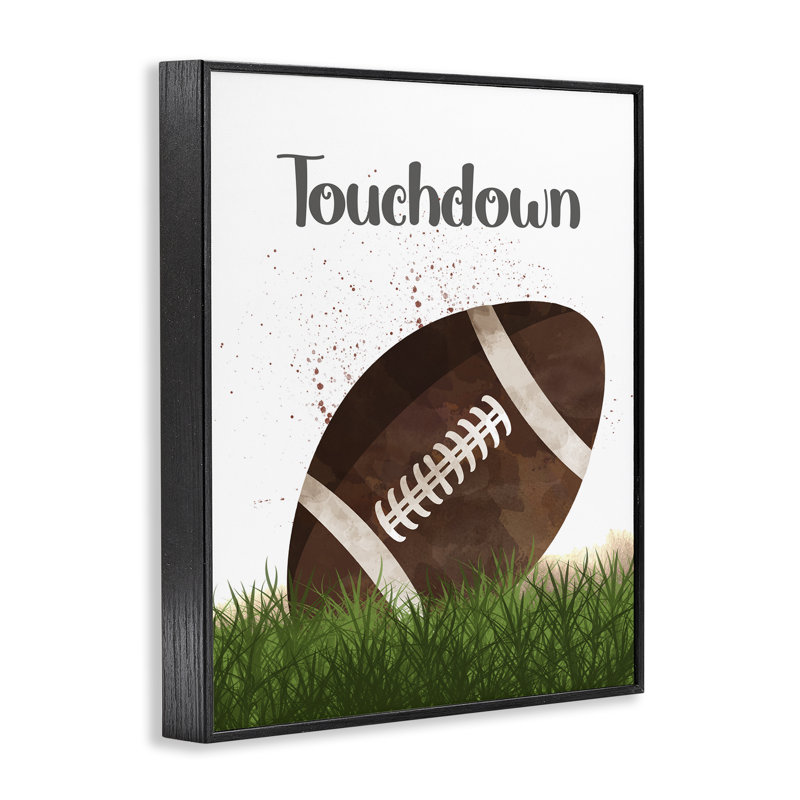 «Have A Ball Touchdown», estampe numérique, design par Christine Simpson Art, H 14 po x l 11 po, Giclée encadrée noir minuit