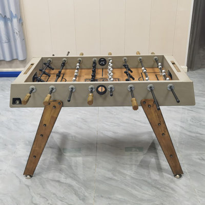 Grey + Brown Rectangular Solid + Manufactured Wood Foosball Tables