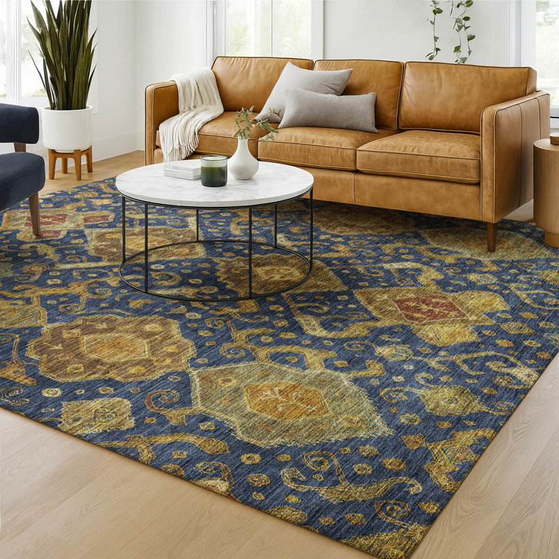 Tapis de qualité supérieure lavable à la machine Mayfield Global, Marine, 9 pi x 12 pi