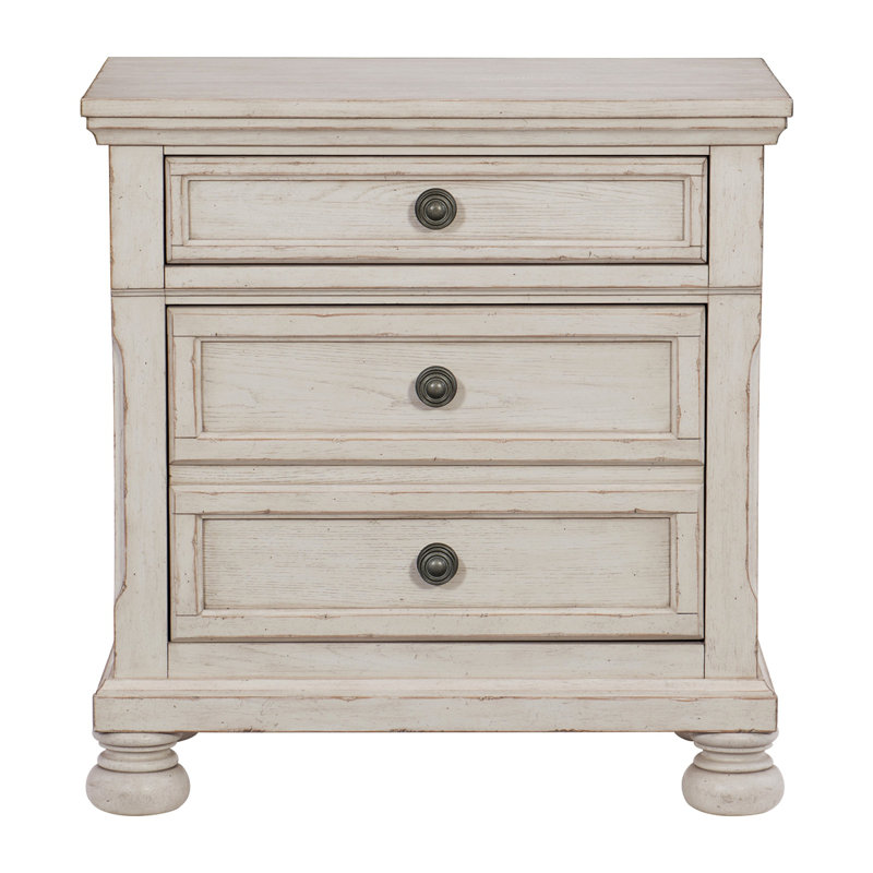 Table de chevet 1 pièce Transition, Blanc antique