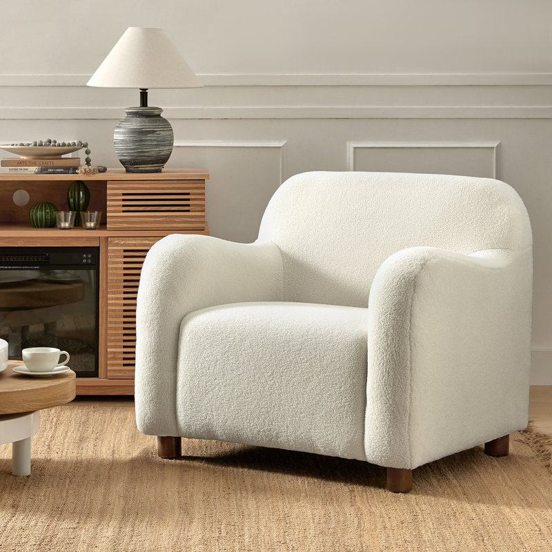 Upholstered Armchair, Ivory