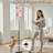 PeeNoke 68.5" Standing Floor Lamp Pink Western Cowboy Hats Boots Cacti Shells Dimmable Metal Pole Lamp with Linen Lampshade LED Bulb Included