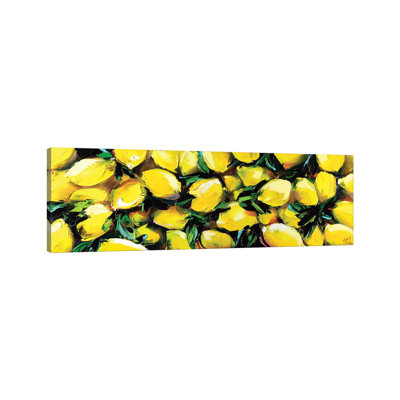 Lemon Painting by Bozhena Fuchs - Wrapped Canvas Panoramic Print