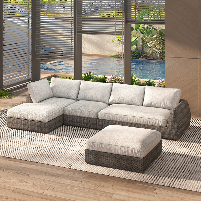 Ensemble de conversation à assise profonde et coussins 6 pièces
