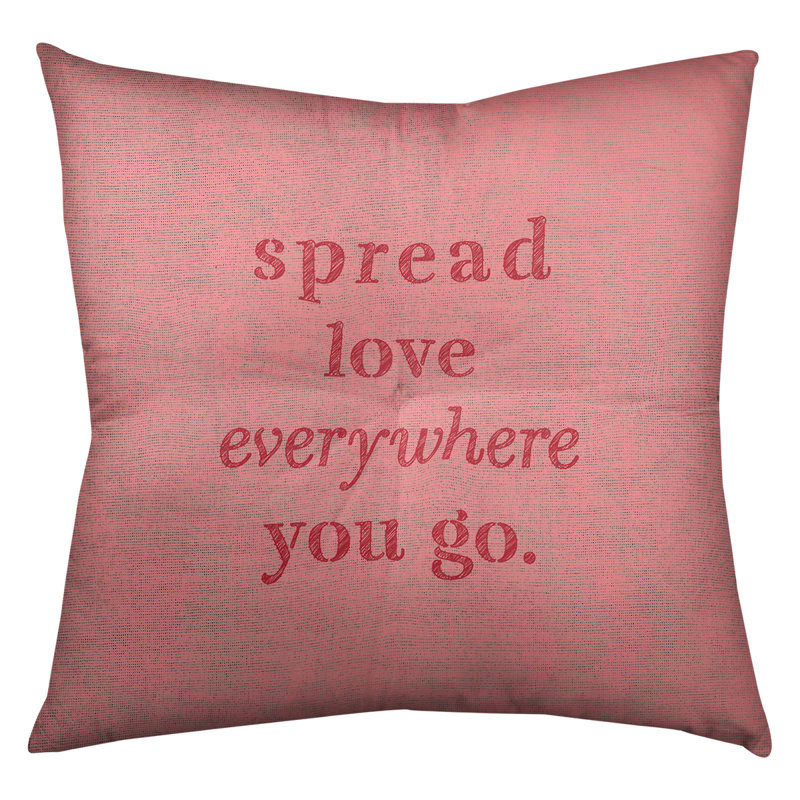 Coussin intérieur / extérieur Spread Love, Rouge, 20 x 20
