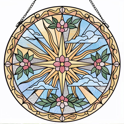 Stained Glass Stained Glass Window Panel，7.8H
