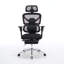 Fauteuil de bureau ergonomique avec support lombaire à massage, appui-tête 4D et accoudoirs 5D, dossier réglable haut et profondeur d'assise