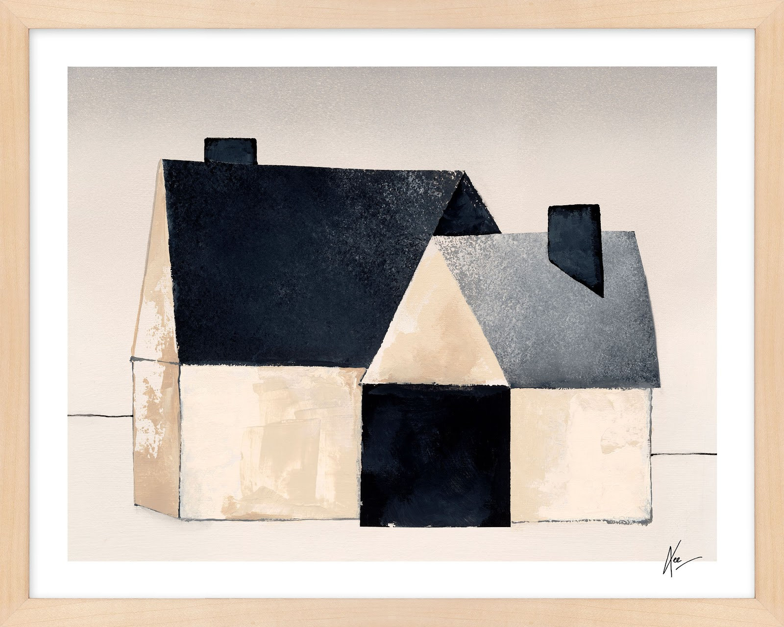 Urban Barn 2 Print by Lee Lessem, 40" H x 50" W x 1.25" D, Maple