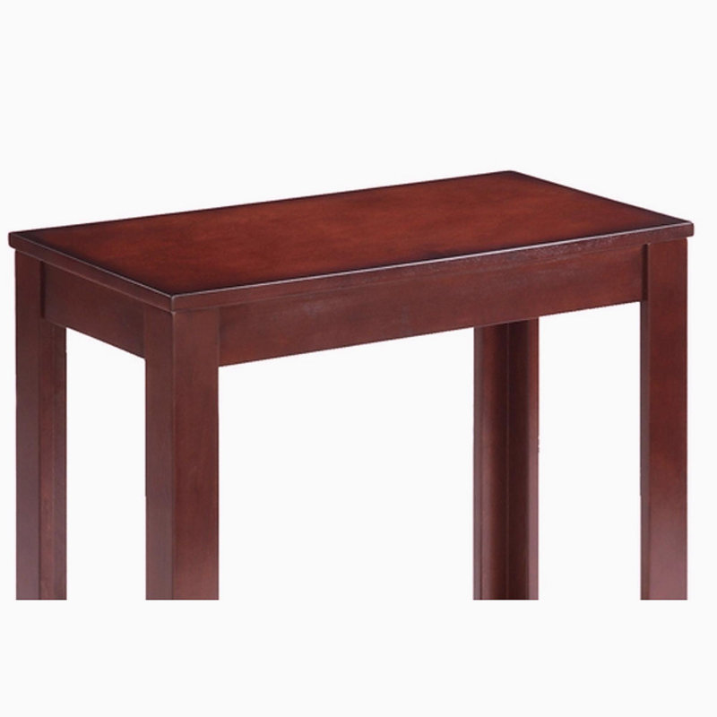 Table d'appoint / table basse en bois de 24 pouces de hauteur, design traditionnel, bois de cerisier foncé, Brun