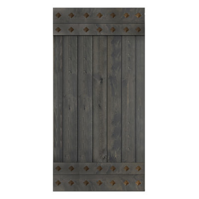 84'' Solid Wood Paneled Matte without Installation Hardware Kit Barn Door