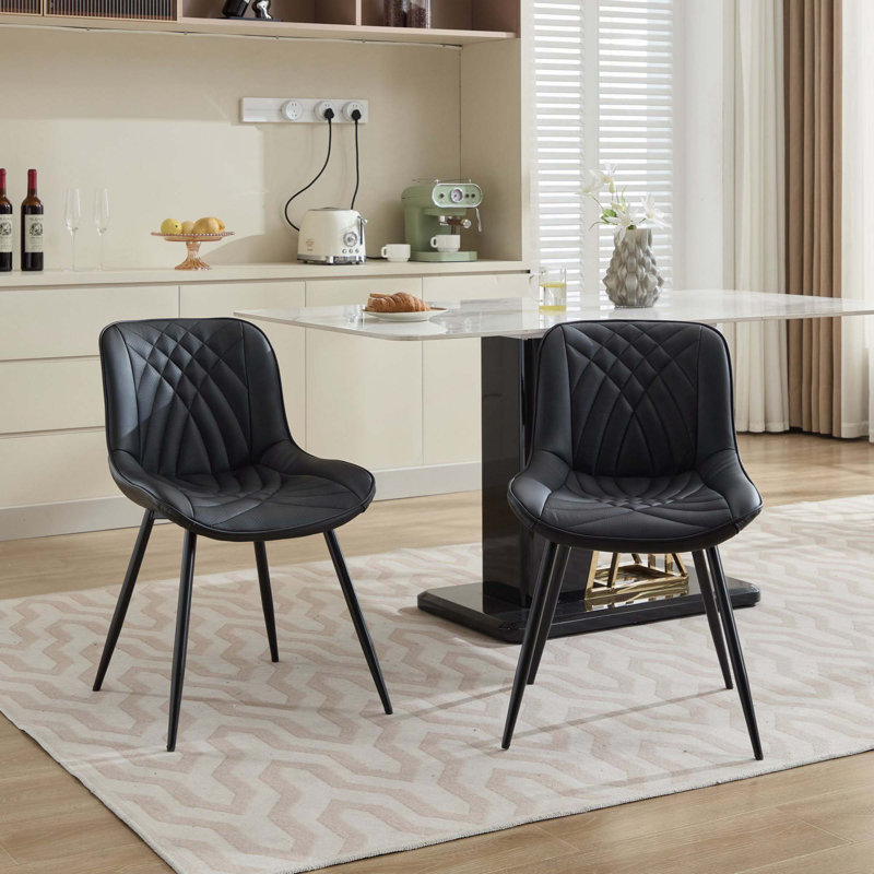 Chaises de table en similicuir, Noir