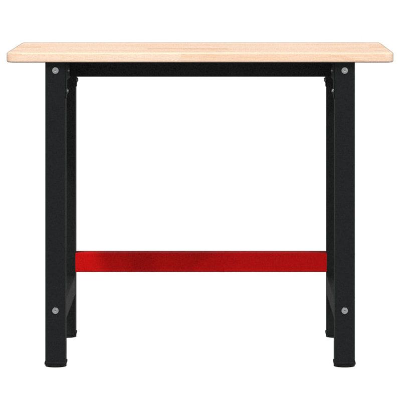 Solid Wood Top Workbench, Oak Wood, 81.5 cm H x 100 cm W x 60 cm D