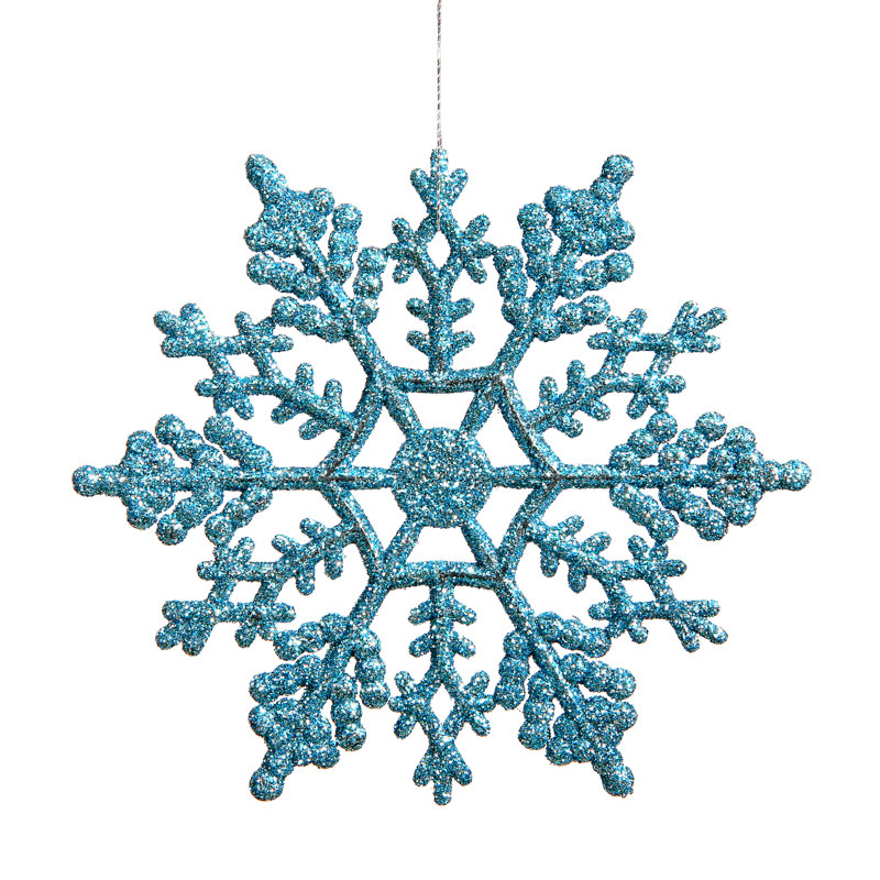 Ornement flocon de neige scintillant, Turquoise