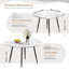 Dining Table And Chairs Set Of 4, Extendable Round Marble Effect Folding Table With Upholstered Tech Fabric Chairs For Dining Room,Kitchen-1814481524-1814481514