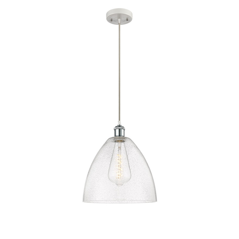 Luminaire suspendu en forme de dôme à 1 lumière Haide, H 14,75 po x l 12 po x P 12 po, Ampoule non incluse