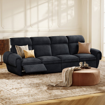 Modular Power Reclining Sofa, 4 Seater Recliner Couch  With Usb & Type-C Ports