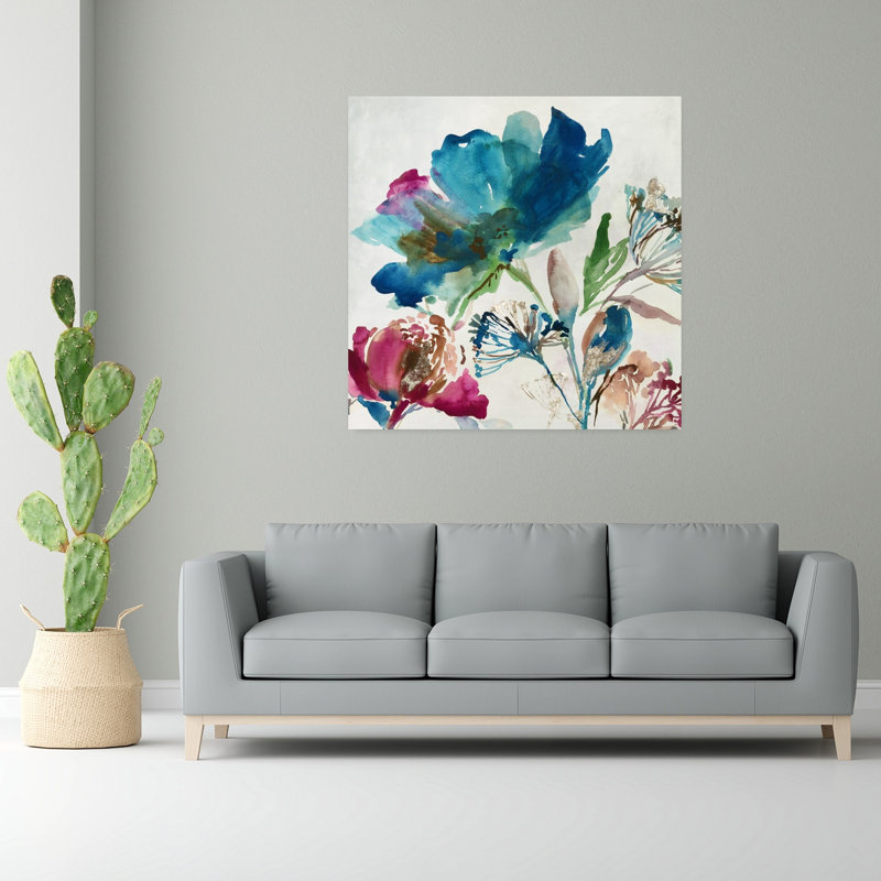 «Blossoming II», art naturel audacieux et abstrait, H 48 po x l 48 po