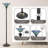70" Tiffany Style Torchiere Floor Lamp - Handcrafted Stained Glass Uplight For Home & Office