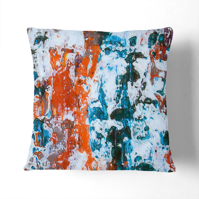 Abstract Square Throw Cushion, 55 x 55 cm, White