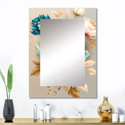 Multi-Colour Blooming Flowers I - Traditional Rectangular Wall Mirror