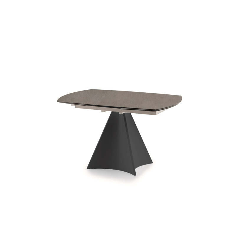 Keeble 90 cm Extendable Rectangular Dining Table with Iron Base, Carrara, Graphite