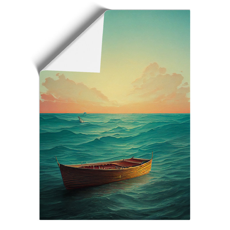 Boat Behind the Sun - Wall Art, Paper, 29.7cm H x 21cm W, No Matte