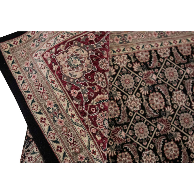 High-Quality Hand-Knotted Green And Red Area Rug
