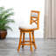 Tabouret de bureau pivotant à hauteur de comptoir de 24 po à hauteur de comptoir, finition naturelle, revêtement en tissu beige dans un élégant siège de bureau
